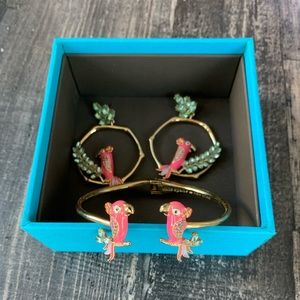 Kate Spade Gold hoop Earrings + gold cuff Bracelet